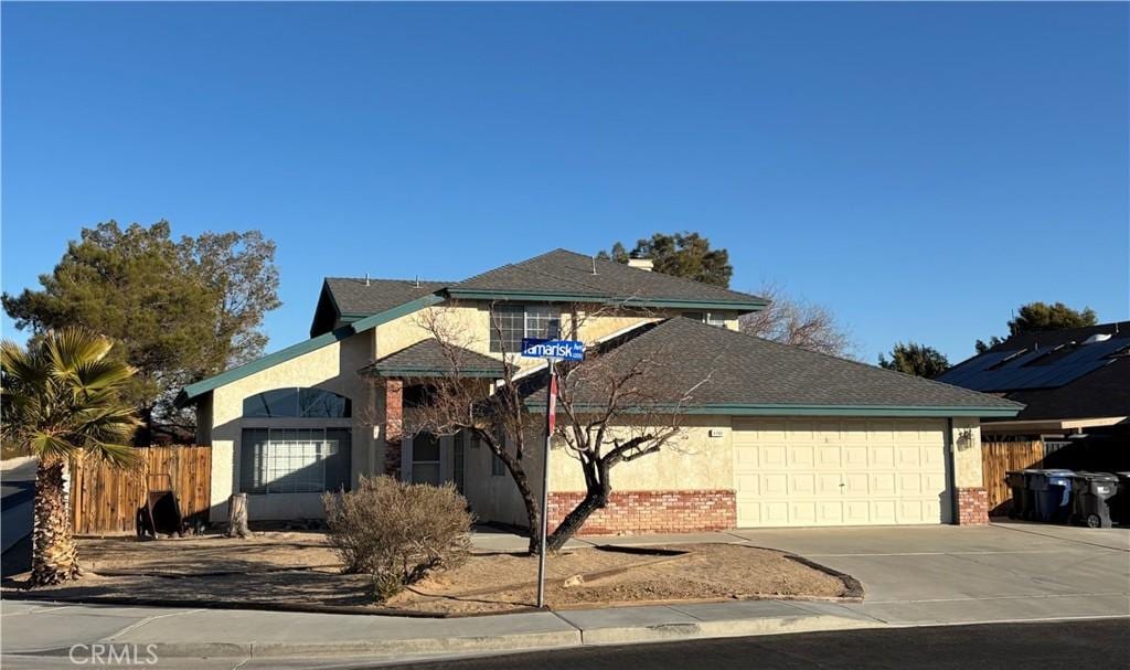 view of property with a garage