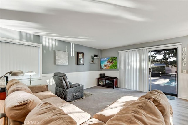 living room featuring light hardwood / wood-style flooring