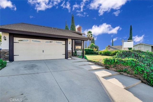 view of front facade with a garage