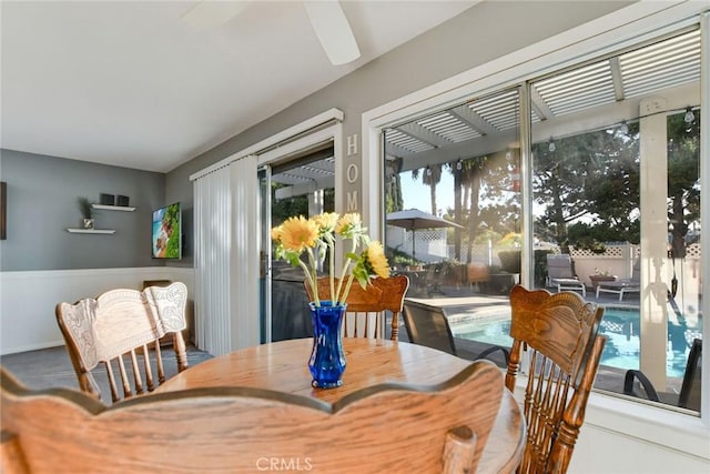 view of dining space