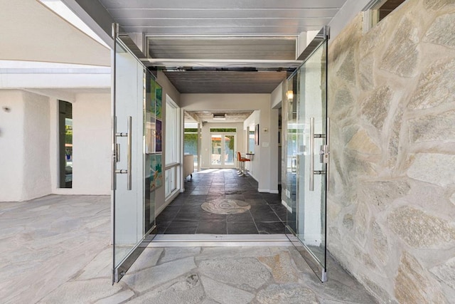 hall featuring french doors