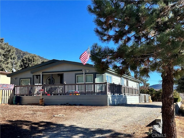 manufactured / mobile home with a mountain view