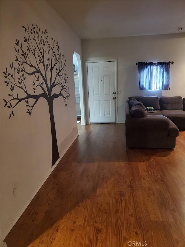 interior space with hardwood / wood-style flooring