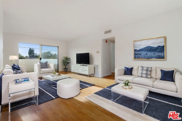 living room featuring hardwood / wood-style flooring