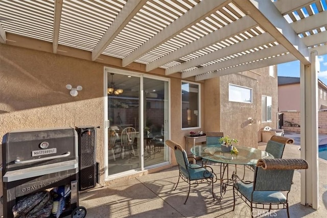 view of patio / terrace featuring a pergola