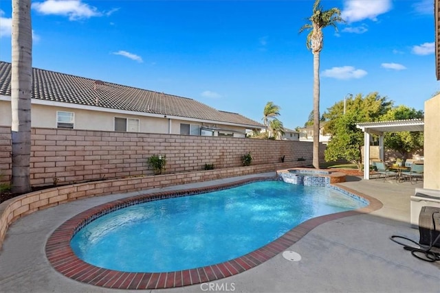 view of pool featuring a patio area and a pergola