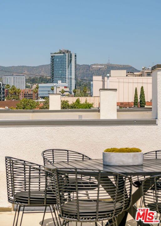 balcony with a mountain view