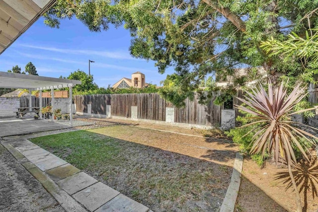 view of yard with a patio area