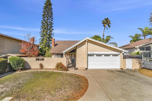 ranch-style home with a garage