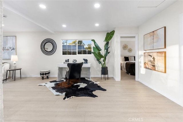 misc room featuring light hardwood / wood-style flooring