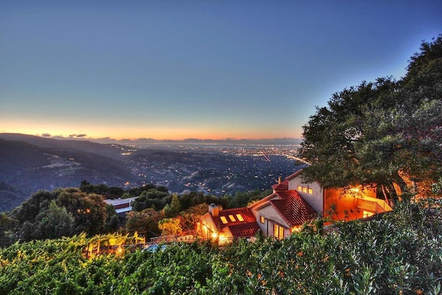 exterior space with a mountain view