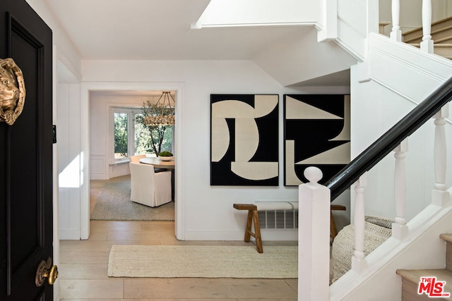 entryway featuring light wood-type flooring