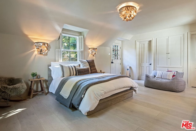 bedroom featuring light hardwood / wood-style flooring