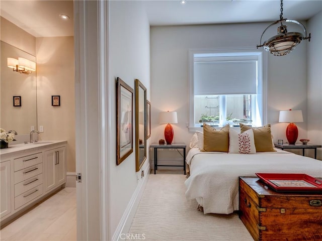 bedroom featuring sink