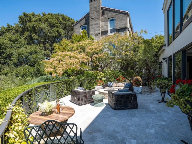 view of patio featuring outdoor lounge area