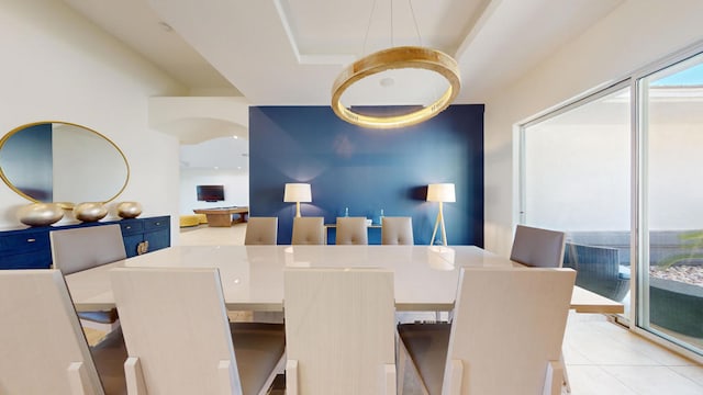 dining room with light tile patterned floors