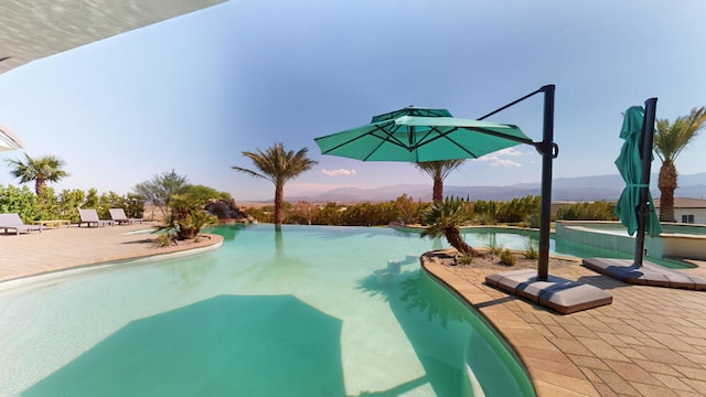 view of pool featuring a patio