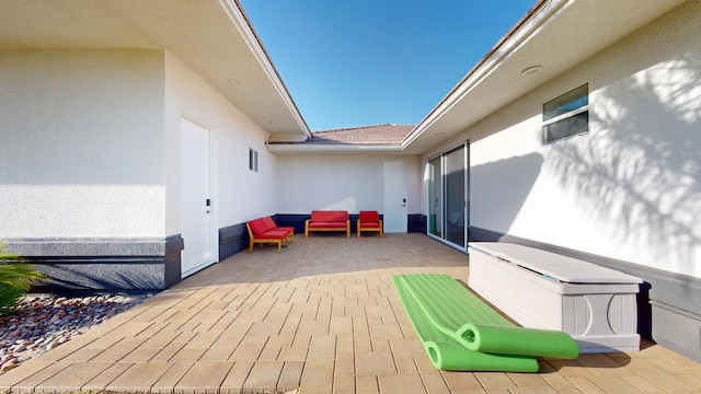 view of patio featuring an outdoor hangout area