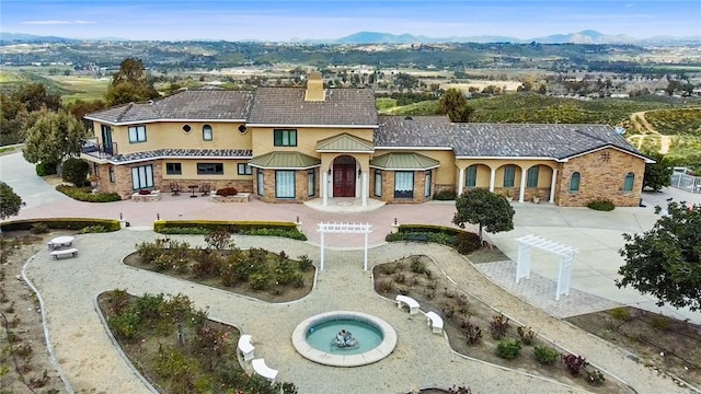 aerial view featuring a mountain view