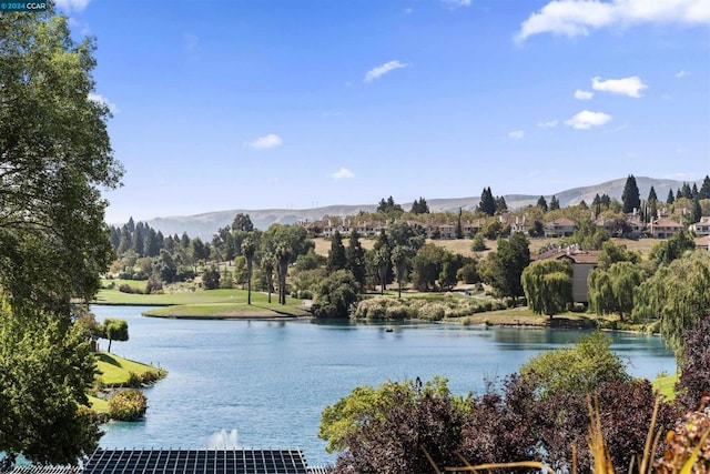 property view of water featuring a mountain view