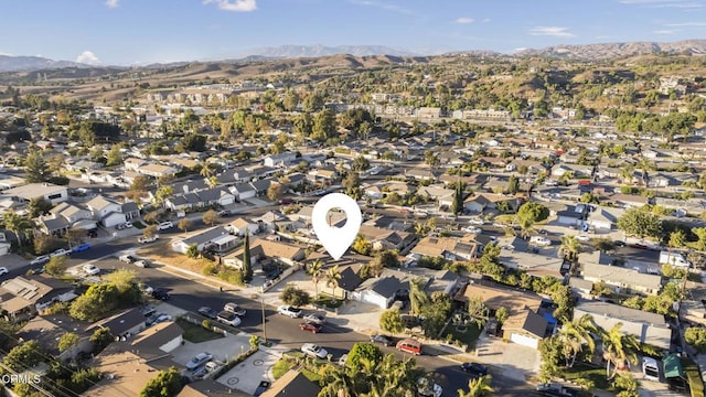 bird's eye view with a mountain view