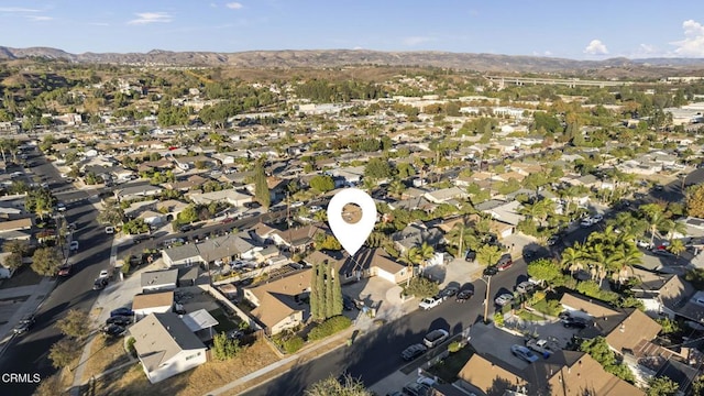 bird's eye view featuring a mountain view