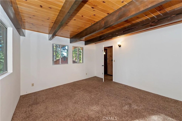 unfurnished room featuring carpet and plenty of natural light