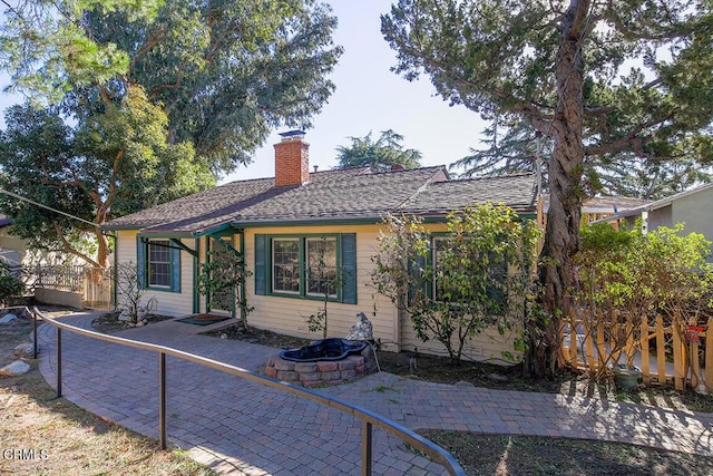 view of front of home with a patio