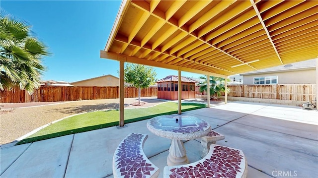 view of patio / terrace featuring a gazebo