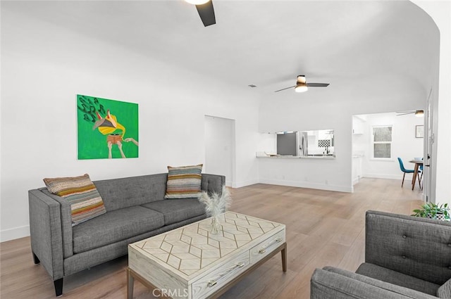 living room with hardwood / wood-style floors