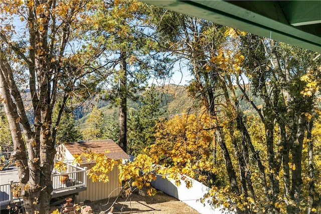 exterior space with a mountain view