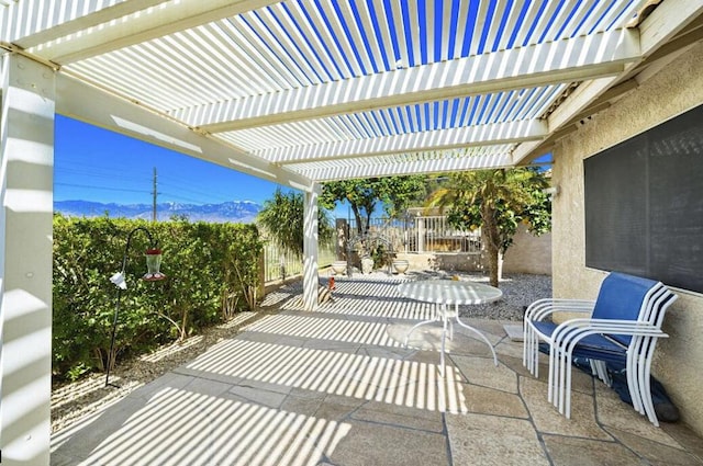 view of patio / terrace featuring a pergola