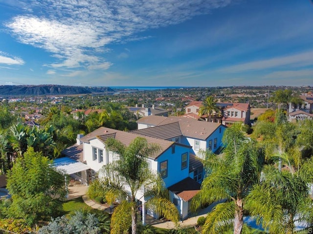 bird's eye view with a residential view