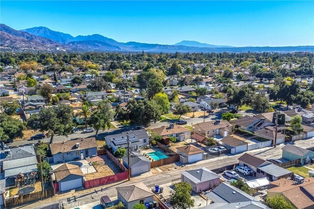 aerial view featuring a mountain view