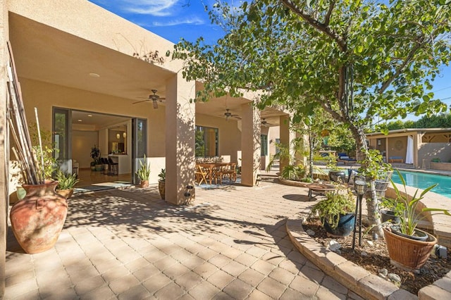 view of patio / terrace with ceiling fan