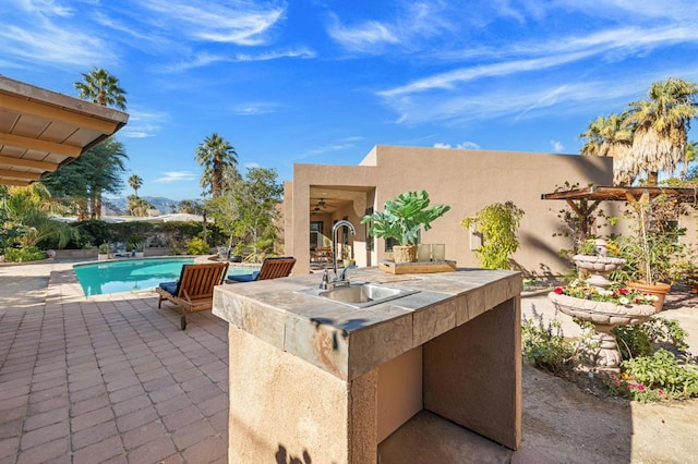 view of patio / terrace with sink