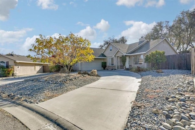 view of front facade with a garage