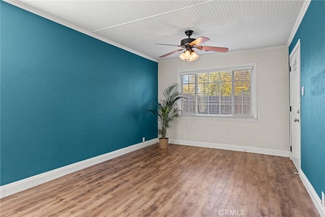 553 E 23rd St, Chico, CA 95928 - unfurnished room featuring a ceiling fan, wood finished floors, and ornamental molding