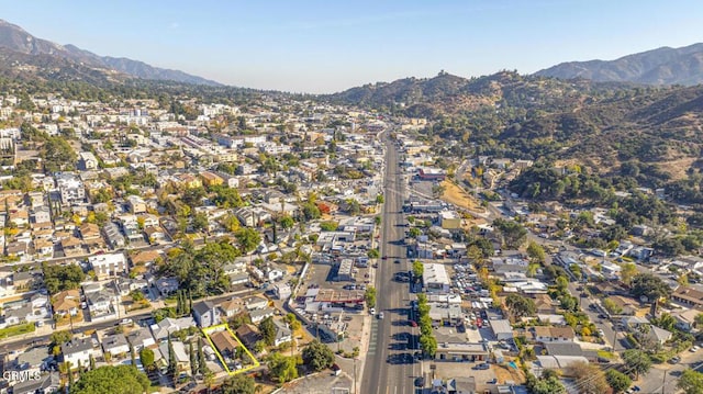 bird's eye view with a mountain view