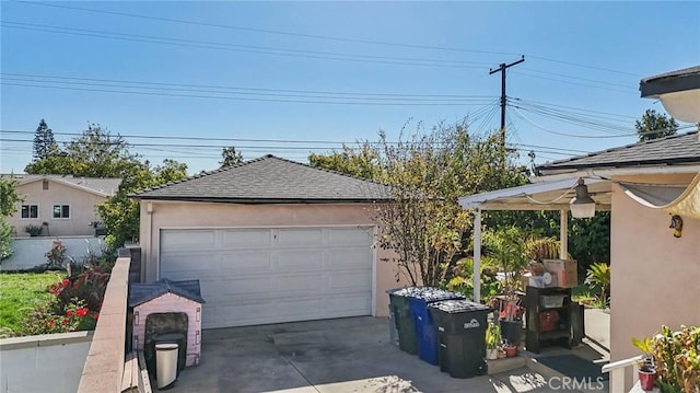 view of garage