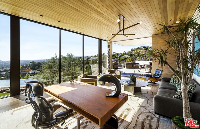 view of patio / terrace featuring an outdoor hangout area and ceiling fan