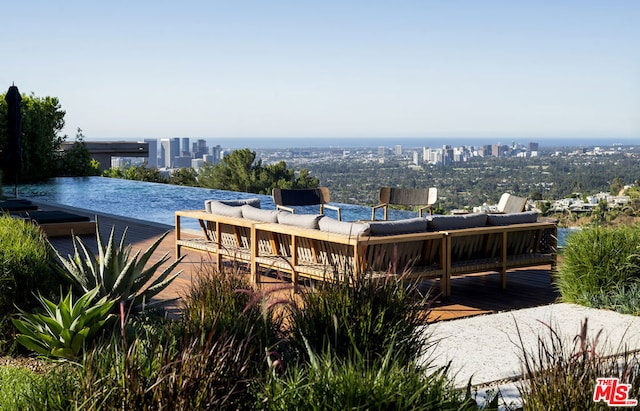 exterior space featuring an outdoor living space