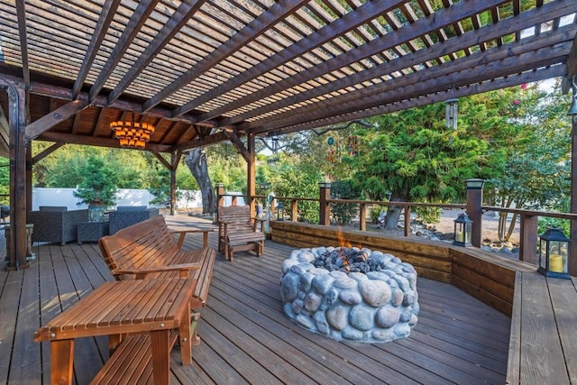 deck with a pergola