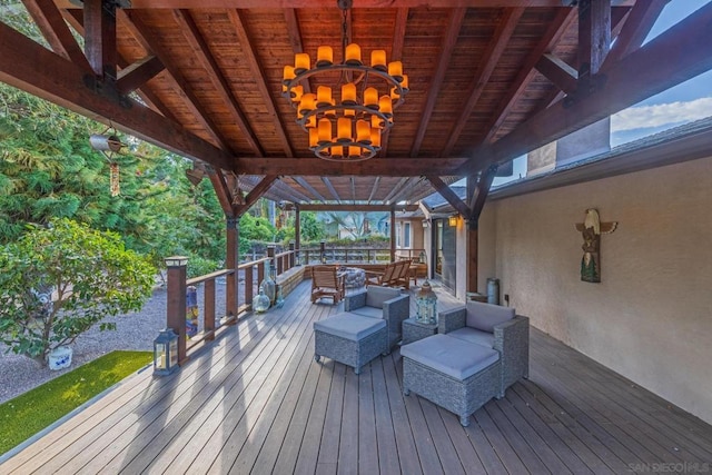 deck featuring an outdoor hangout area