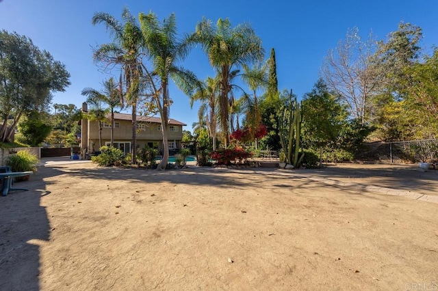 view of yard featuring fence