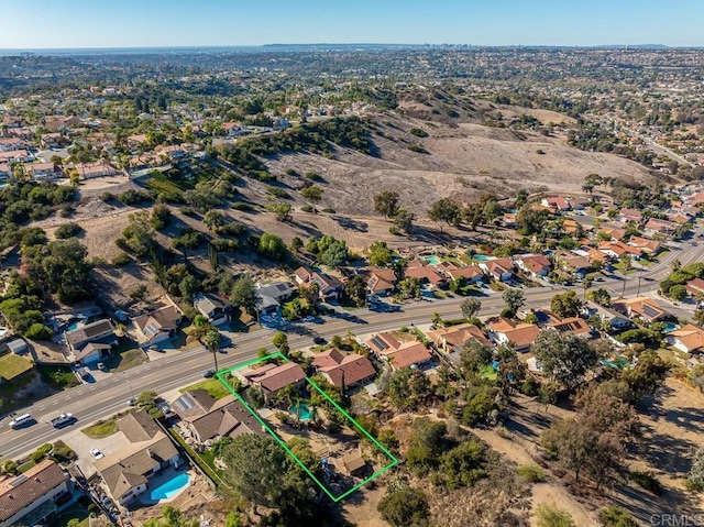 bird's eye view with a residential view