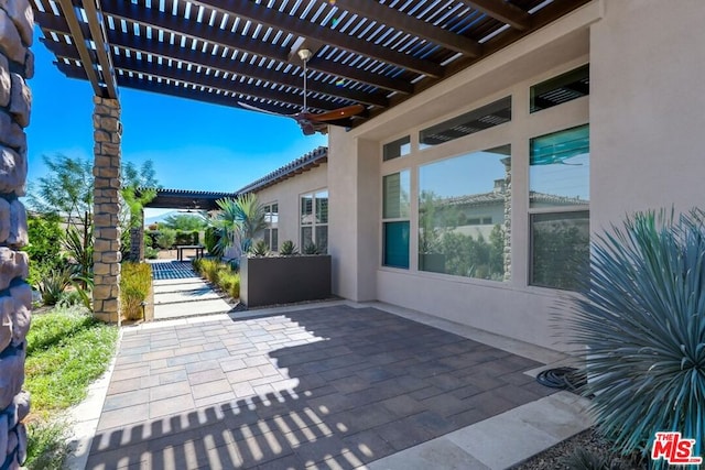 view of patio / terrace with a pergola