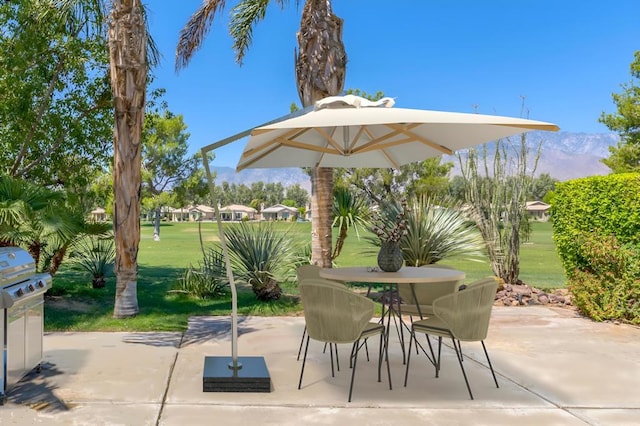 view of patio featuring grilling area