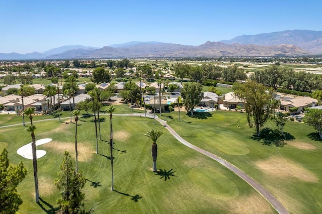 drone / aerial view featuring a mountain view