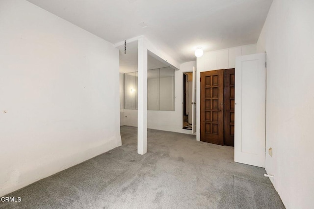 basement with light carpet